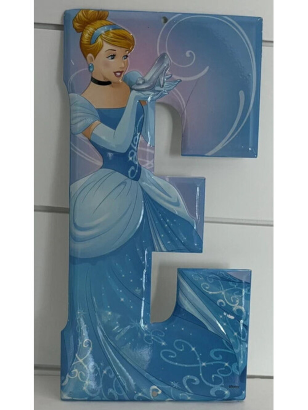 Disney Cinderella Princess Letter Initial "E” Wall Door Kids Decor 5x10"